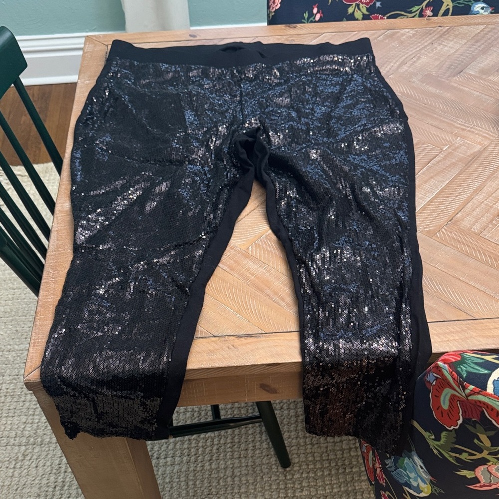 Torrid Black Sequin Front Leggings